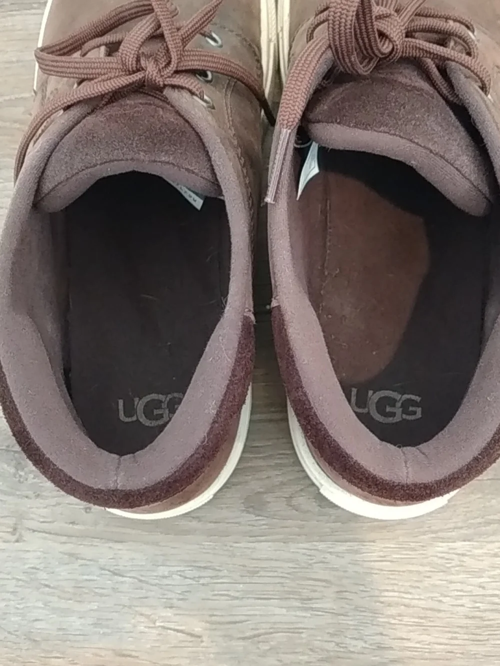Ugg Men's Brown Leather/Suede Chukka Weather Sneakers Casual Lace-Up Waterproof